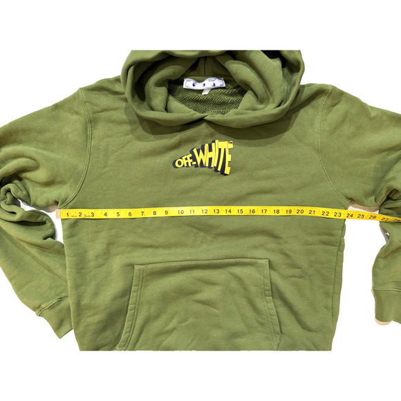 Off-White Hoodie Sweatshirt Mens LG Green Cracked Arrows Graphic Streetwear NEW - Picture 6 of 7